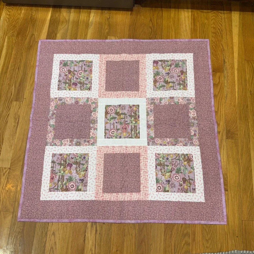 Ozark Piecemakers‎ Quilt Guild Handmade Fairy Floral Patchwork Baby Quilt Purple